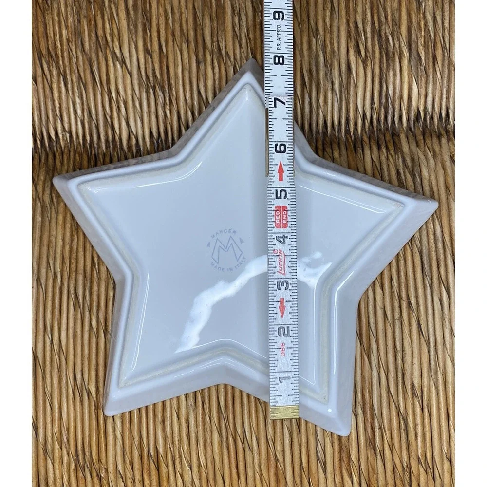 Mancer of Italy Set Of Four White Star Plates